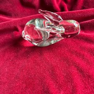 Vintage Crystal Glass Rabbit Paperweight. Heavy